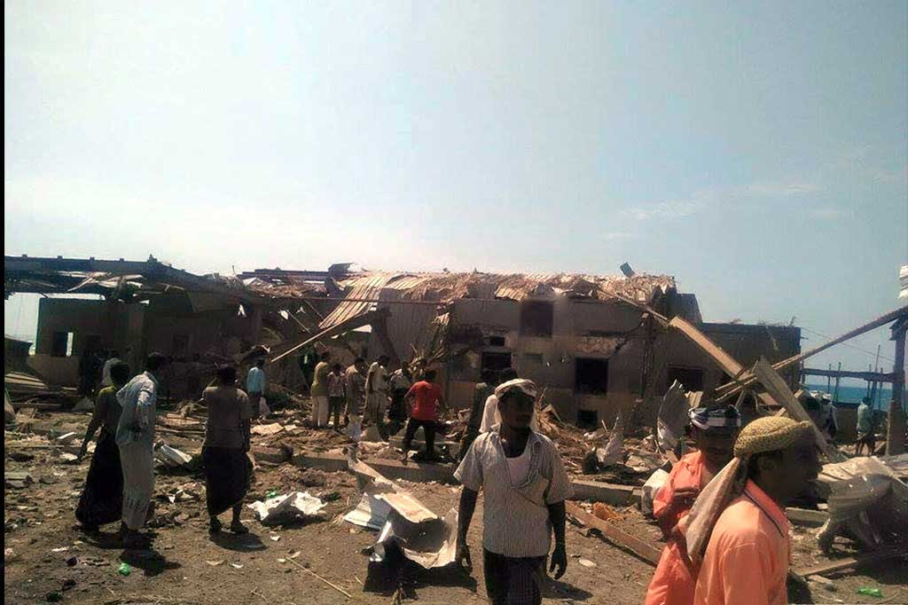 قصف سوق سمك في الخوخة
